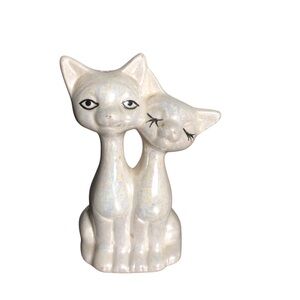 Vintage Artmark Mid Century iridescent ceramic cats